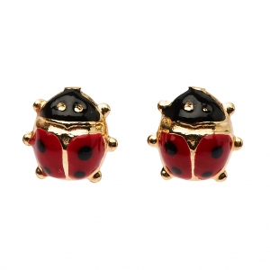ORECCHINI A LOBO CON COCCINELLE GRANDI GR 1.40