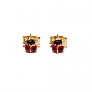 ORECCHINI A LOBO CON COCCINELLE PICCOLE GR 1.00
